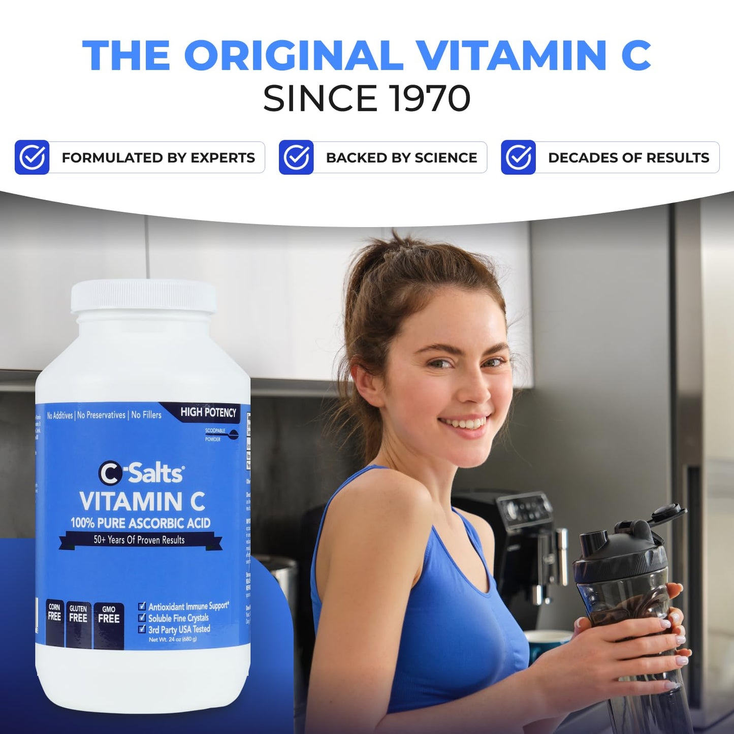 C-Salts Ascorbic Acid Powder 1000mg 24 oz