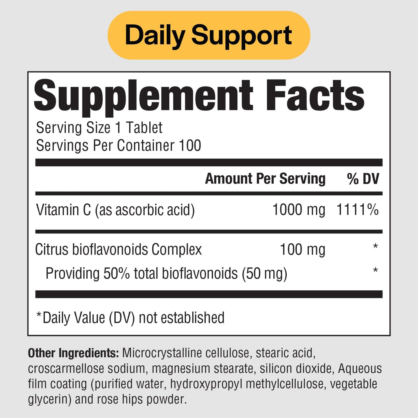 PureFormulas Supreme C with Bioflavonoids Tablet, 100 Count