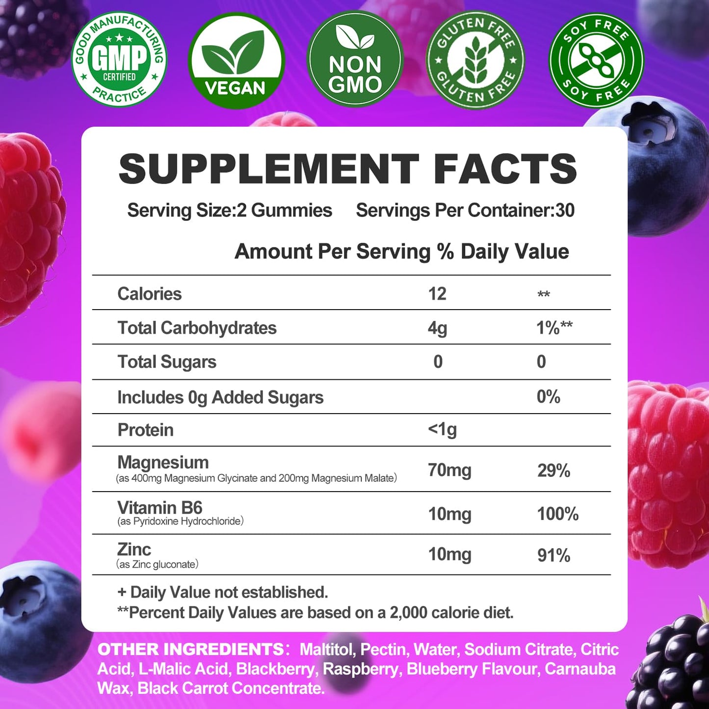 ArtDietistX Magnesium Glycinate Gummies 400mg, Sugar Free with Magnesium Malate, Zinc, and Vitamin B6 for Sleep and Relaxation, Non-GMO, 120 Gummies