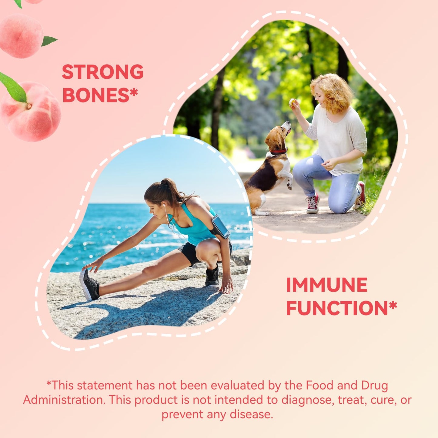Agumoon Vitamin D3 K2 Gummies for Adults - Vitamin D3 5000IU + K2 200mcg (MK-7) with Calcium Citrate, Magnesium Citrate, Omega-3 - 60 Gummies