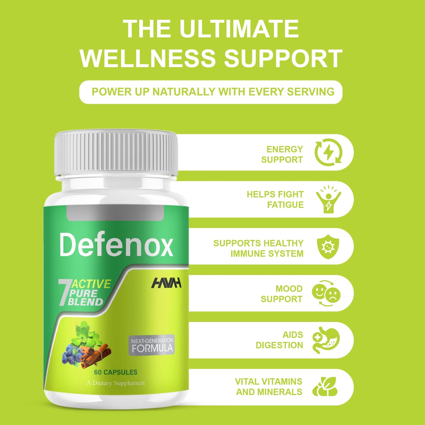 Havah Defenox 7 Active Formula Supplement Capsules, 60 Count