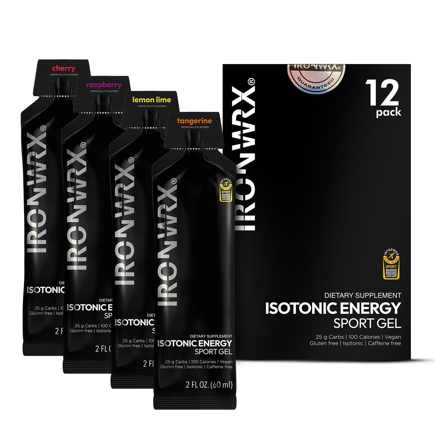 IRONWRX Isotonic Energy Gels 12 Pack