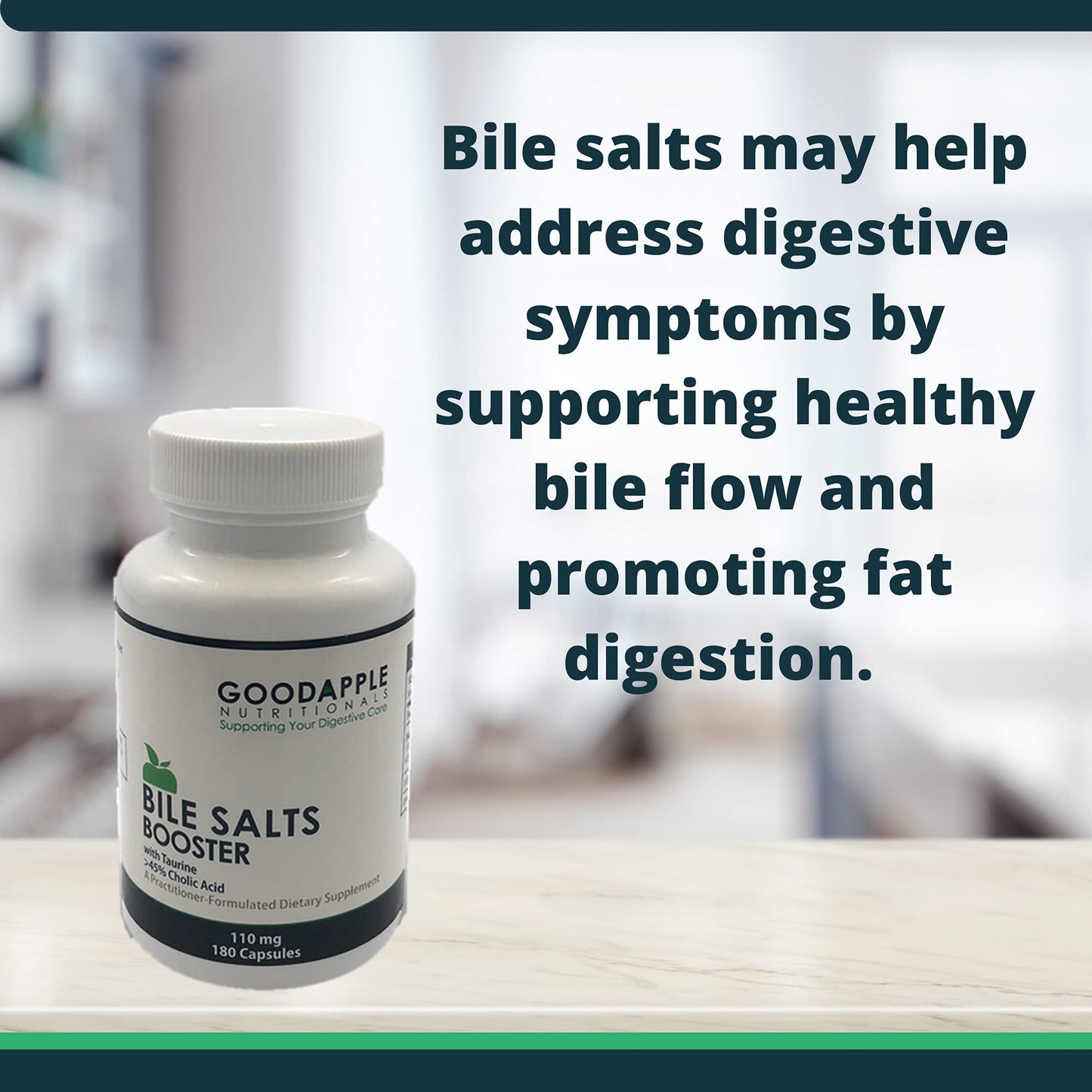 GOODAPPLE NUTRITIONALS Bile Salts Booster with Ox Bile + Taurine 110 mg 180 Capsules