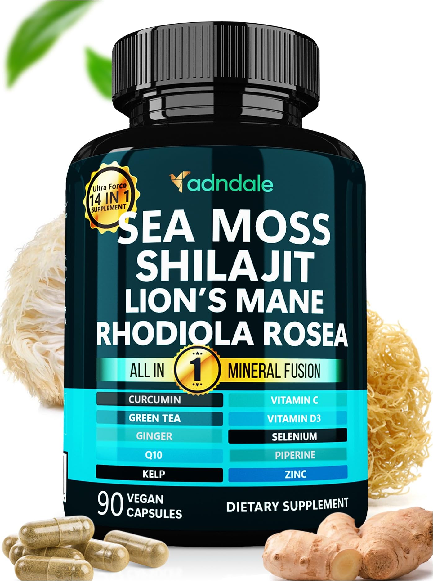 Adndale SeaMoss Shilajit Combo Capsule 90 Count