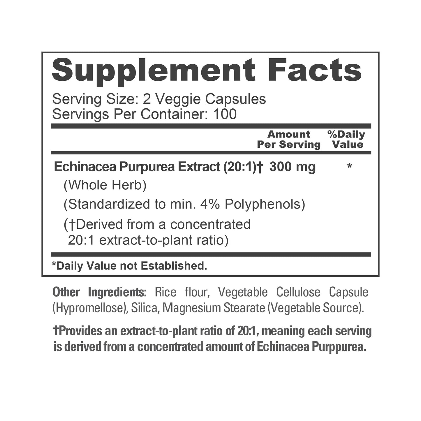 NusaPure Echinacea Purpurea Veg Capsules 200