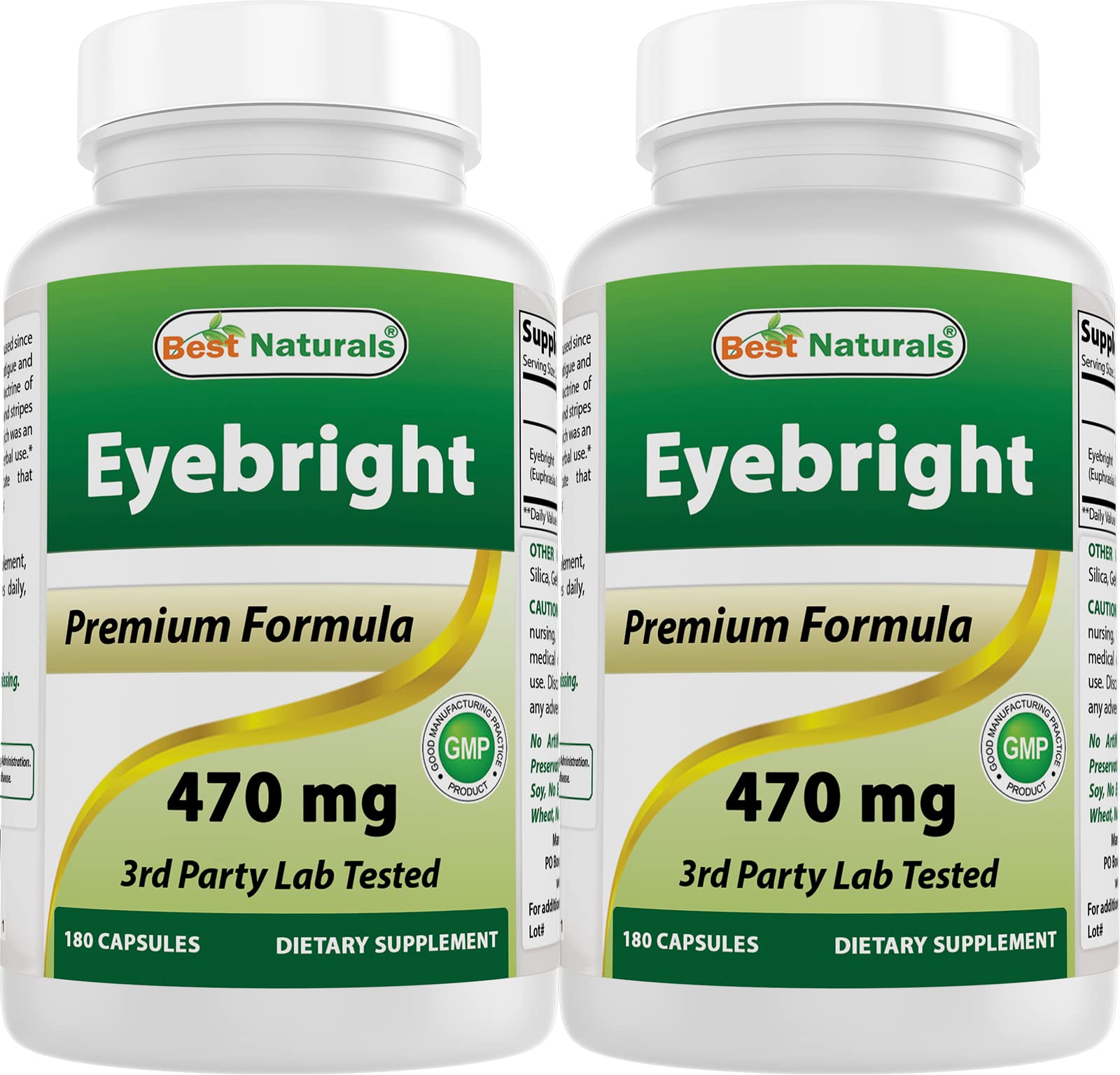 Best Naturals Eyebright 470 mg Capsules, 360 Count