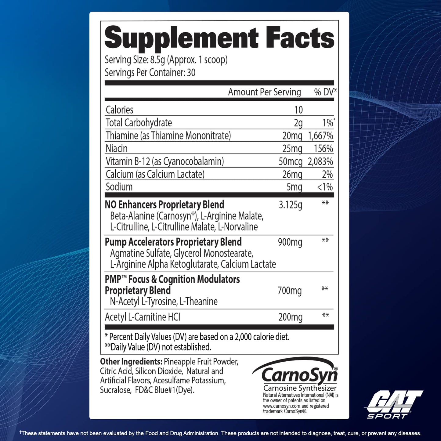 GAT SPORT PMP Pre-Workout Powder 9 Ounce