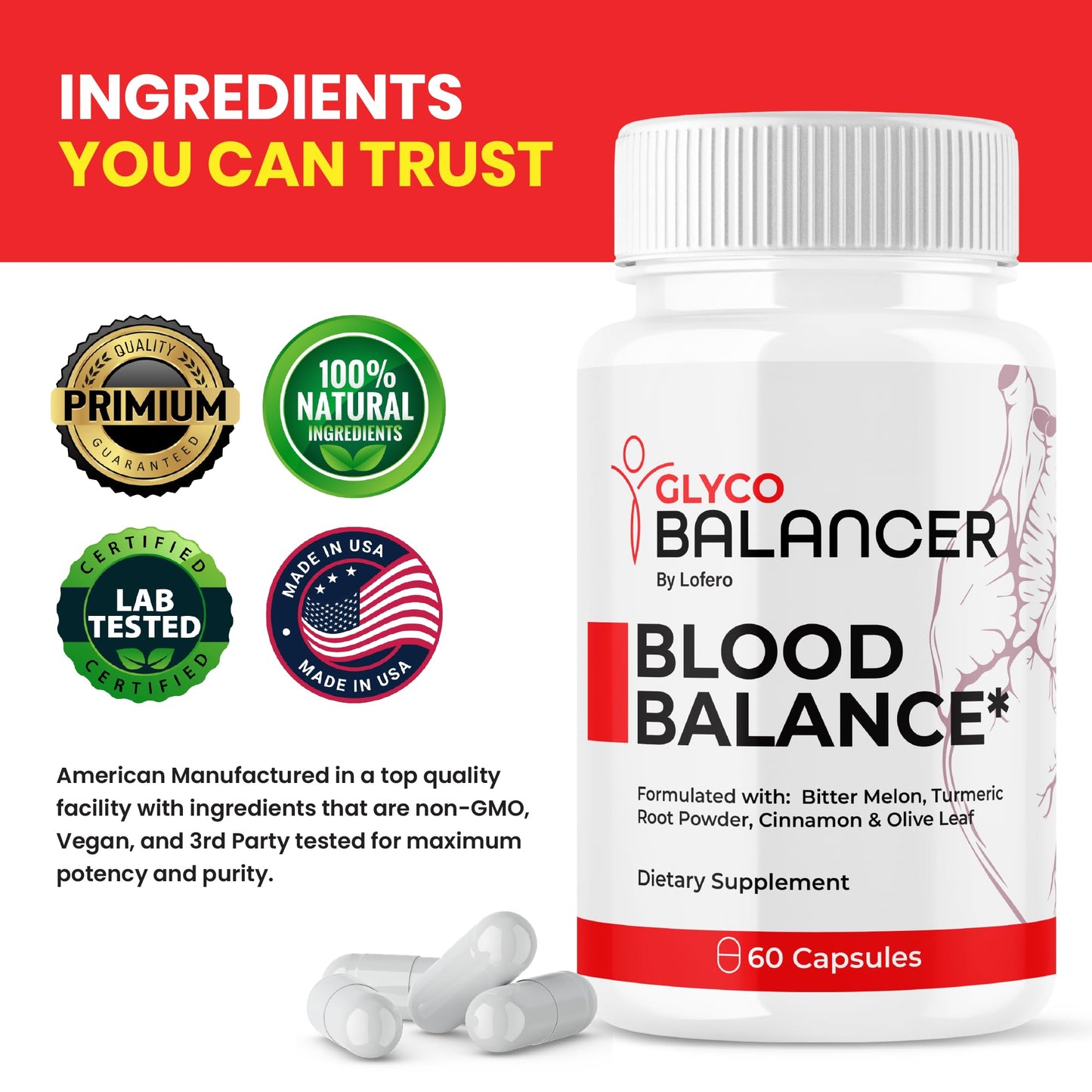 Lofero Glyco Balance GlycoBalance Supplement Capsules, 300 Count