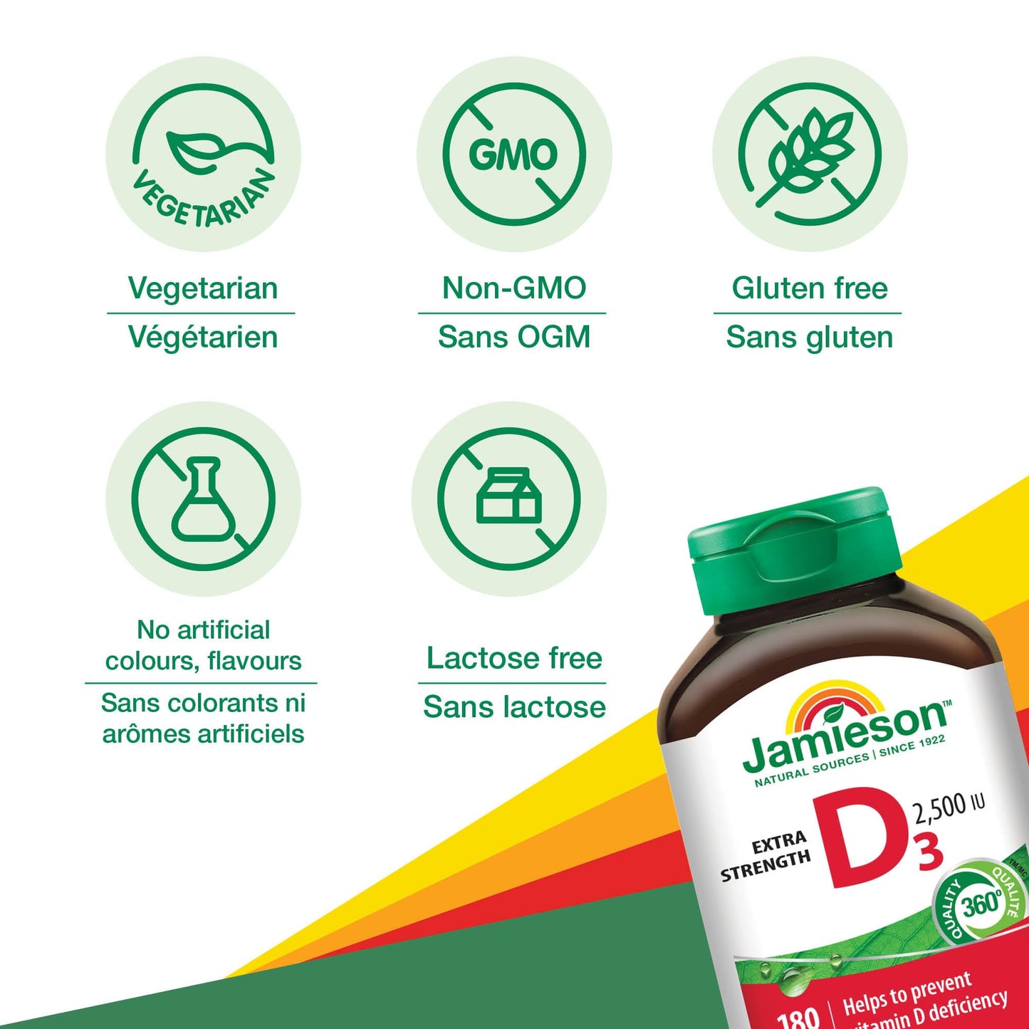 Jamieson Extra Strength Vitamin D3 2,500 IU, 180 Capsules