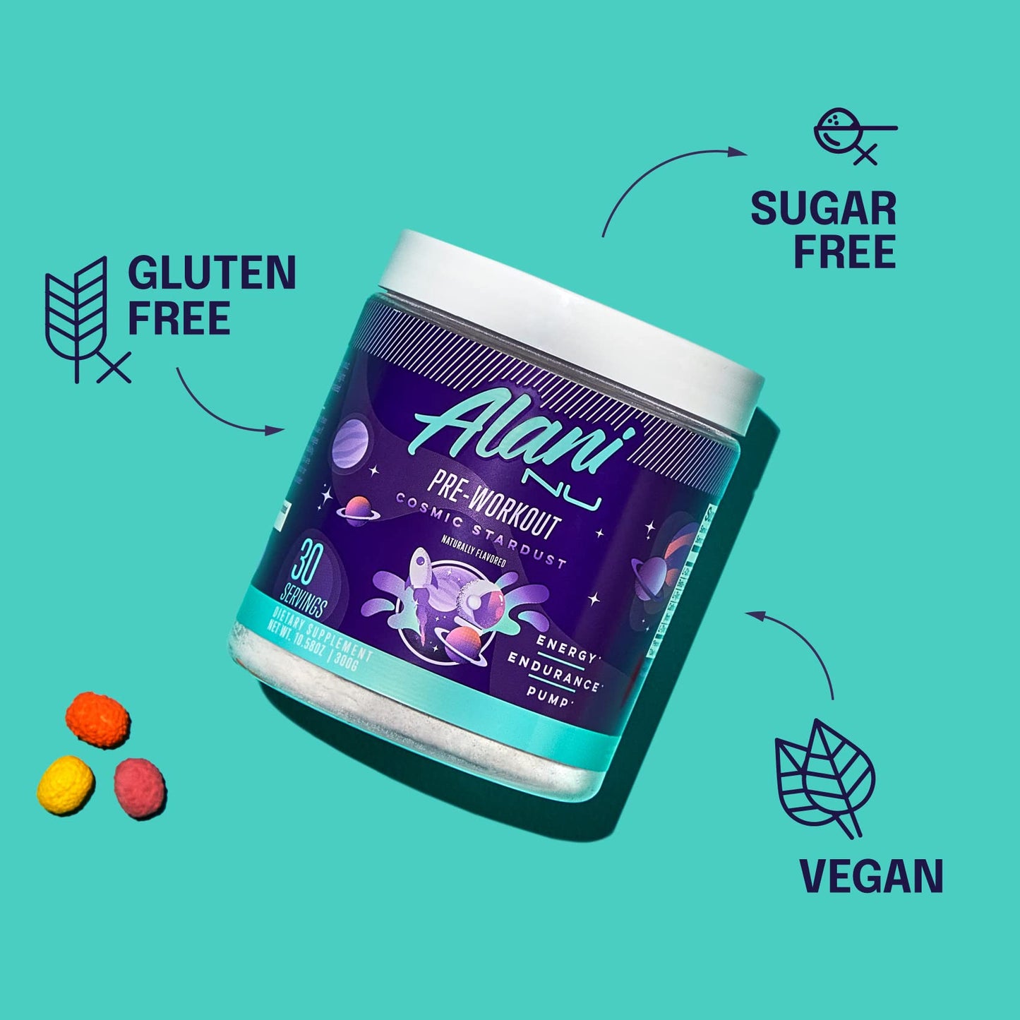 Alani Nu Pre Workout Cosmic Stardust Powder 10.2 oz