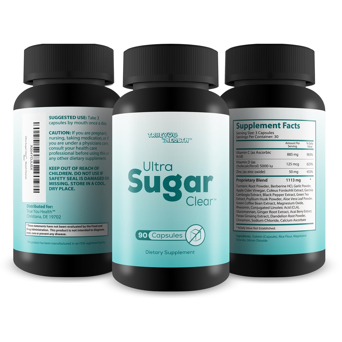 True You Health Ultra Sugar Clear Blood Cleanse Detox Capsule, 90 Count