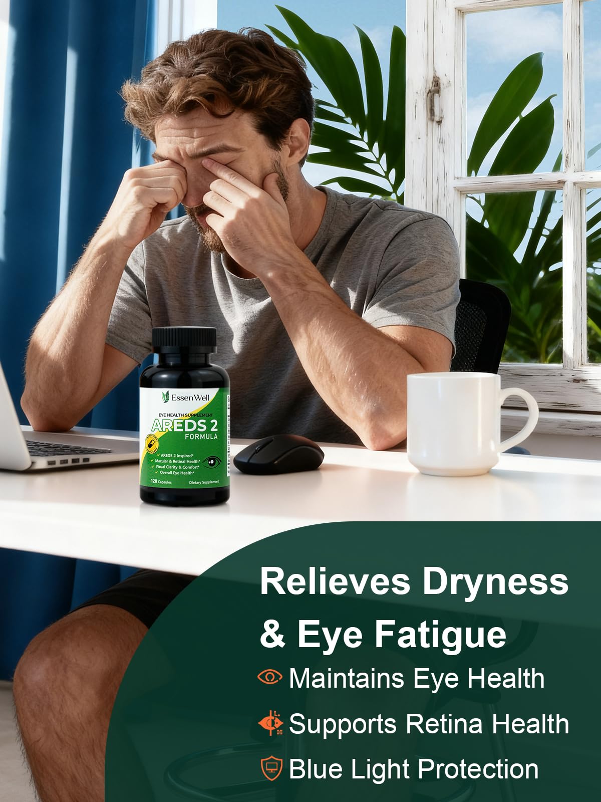 EssenWell AREDS 2 Eye Vitamin with Lutein & Zeaxanthin, 120 Capsules