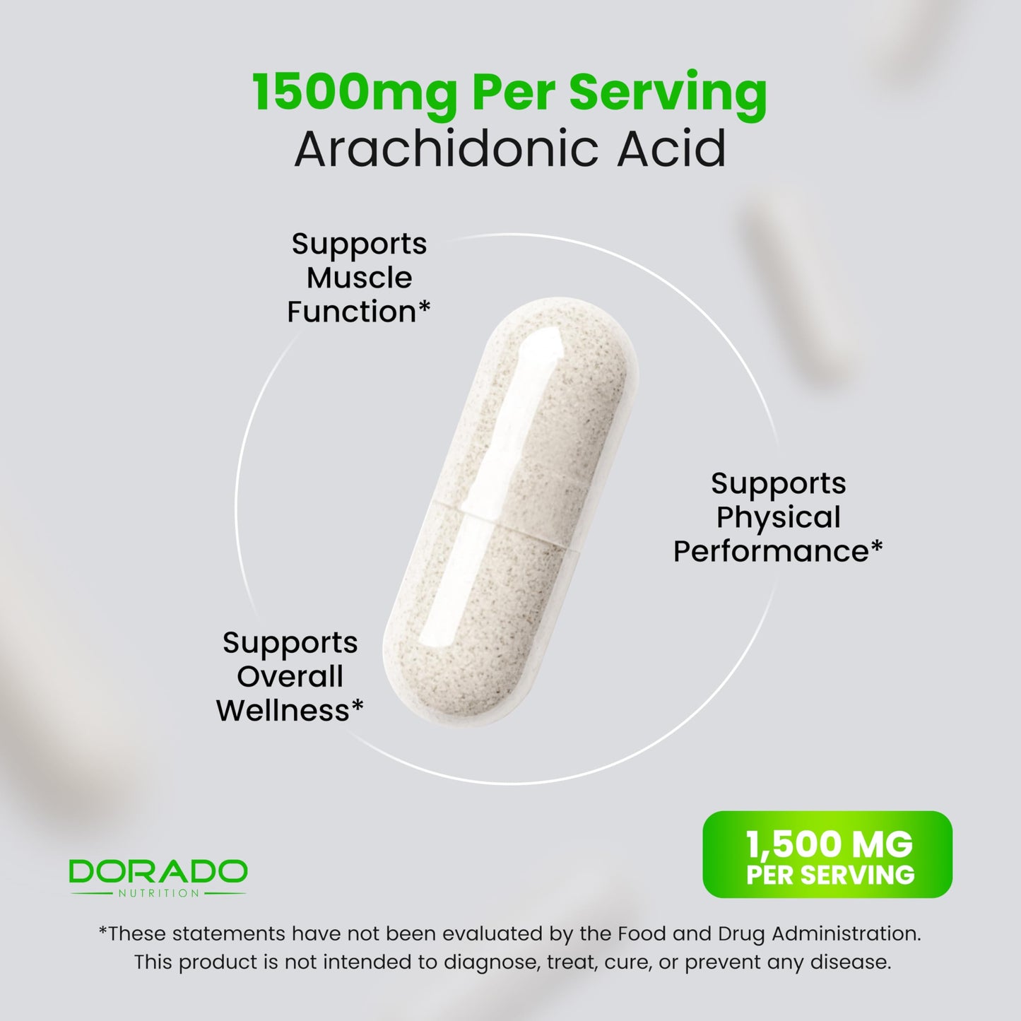 DORADO NUTRITION Arachidonic Acid Supplement 1500mg, 150 Capsules