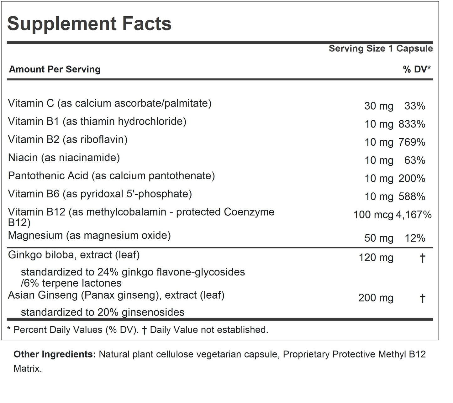 ANDREW LESSMAN Ginkgo 120 Plus Ginseng 200mg Capsules 360