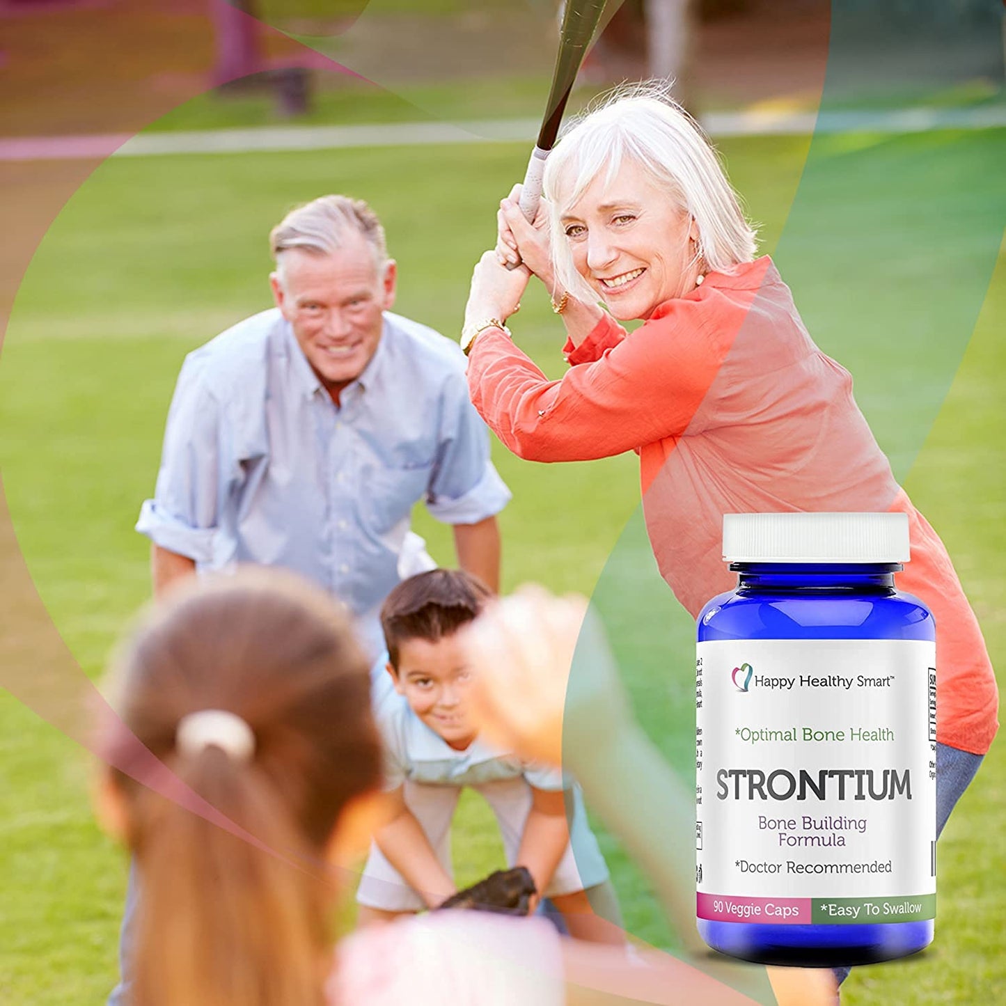 Happy Healthy Smart Strontium Bone Health Supplement Capsule 90 Count