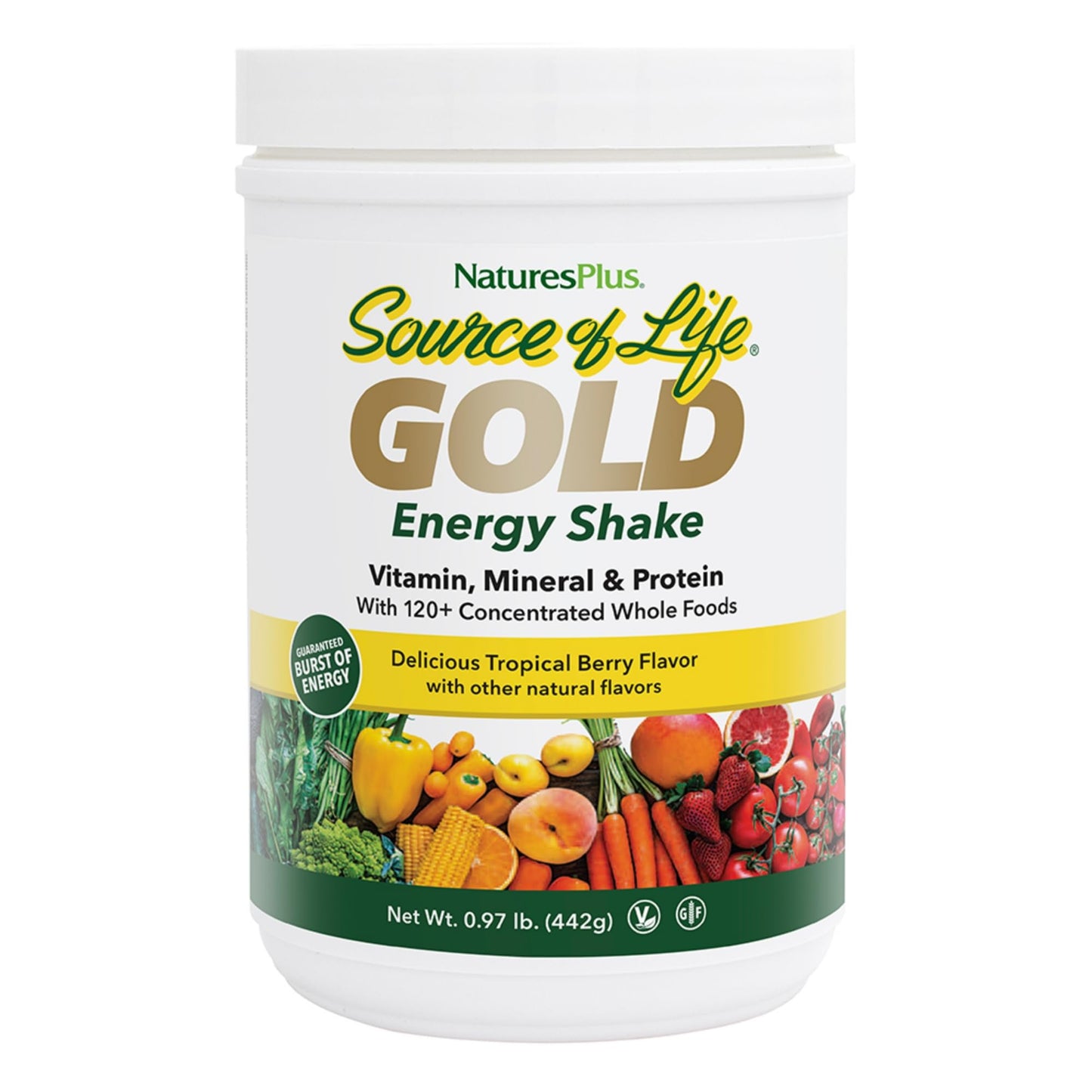 NaturesPlus Source of Life GOLD Energy Shake Powder, 15.47 Ounce