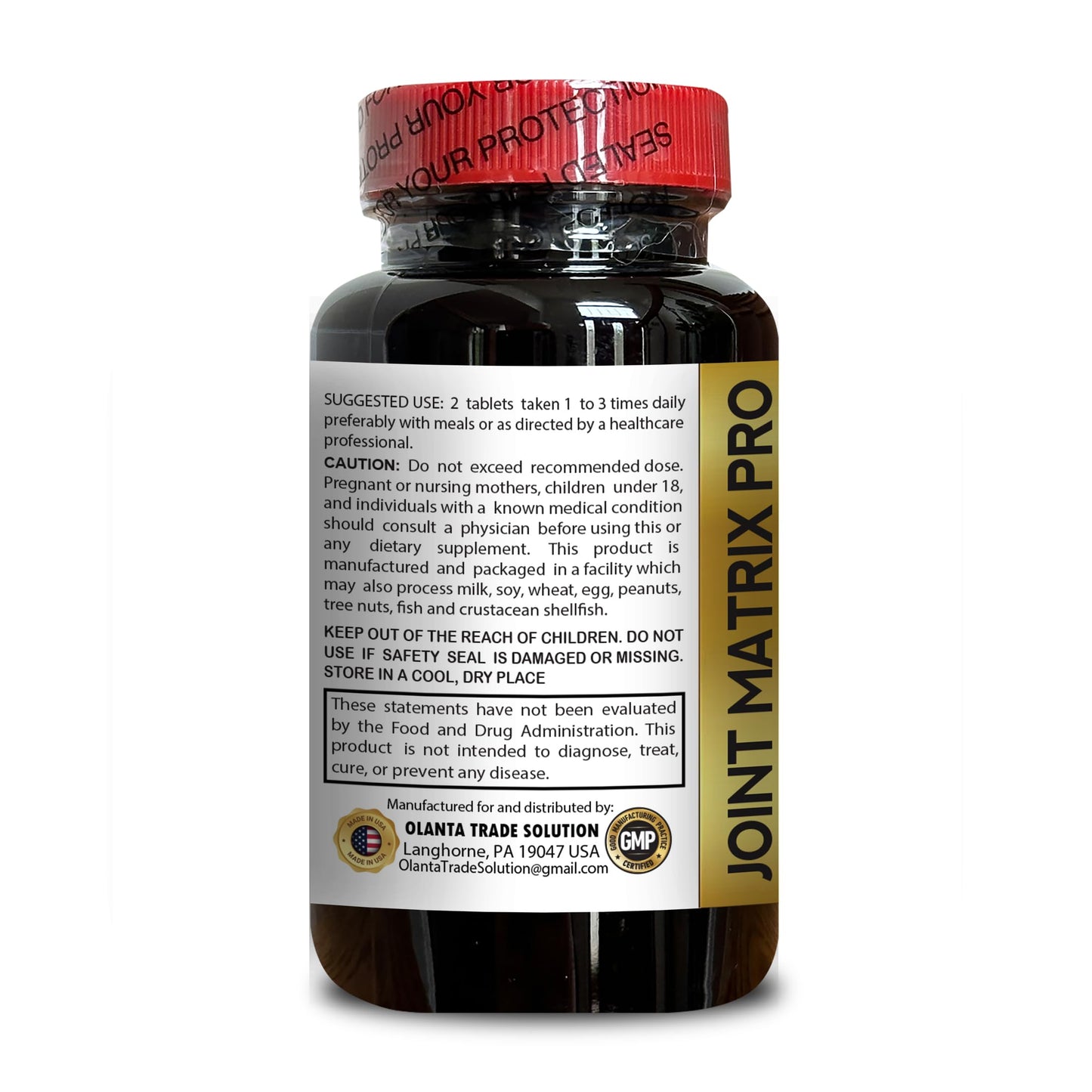 OLANTA TRADE SOLUTION Joint Matrix PRO - Glucosamine Joint Supplement with Chondroitin & MSM, Advanced Joint Supplement 90 Tablets
