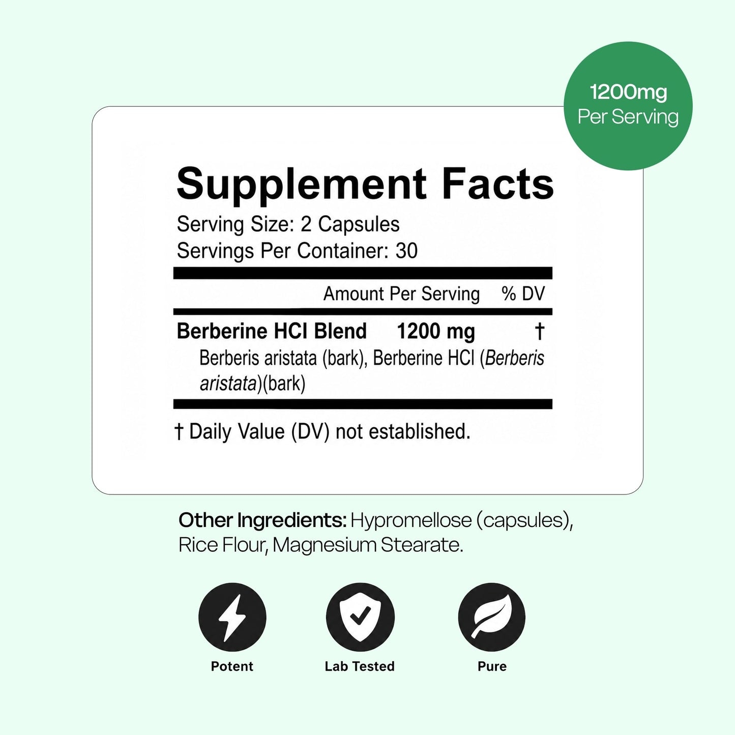 NIWALI Berberine Supplement Capsule 60 Count
