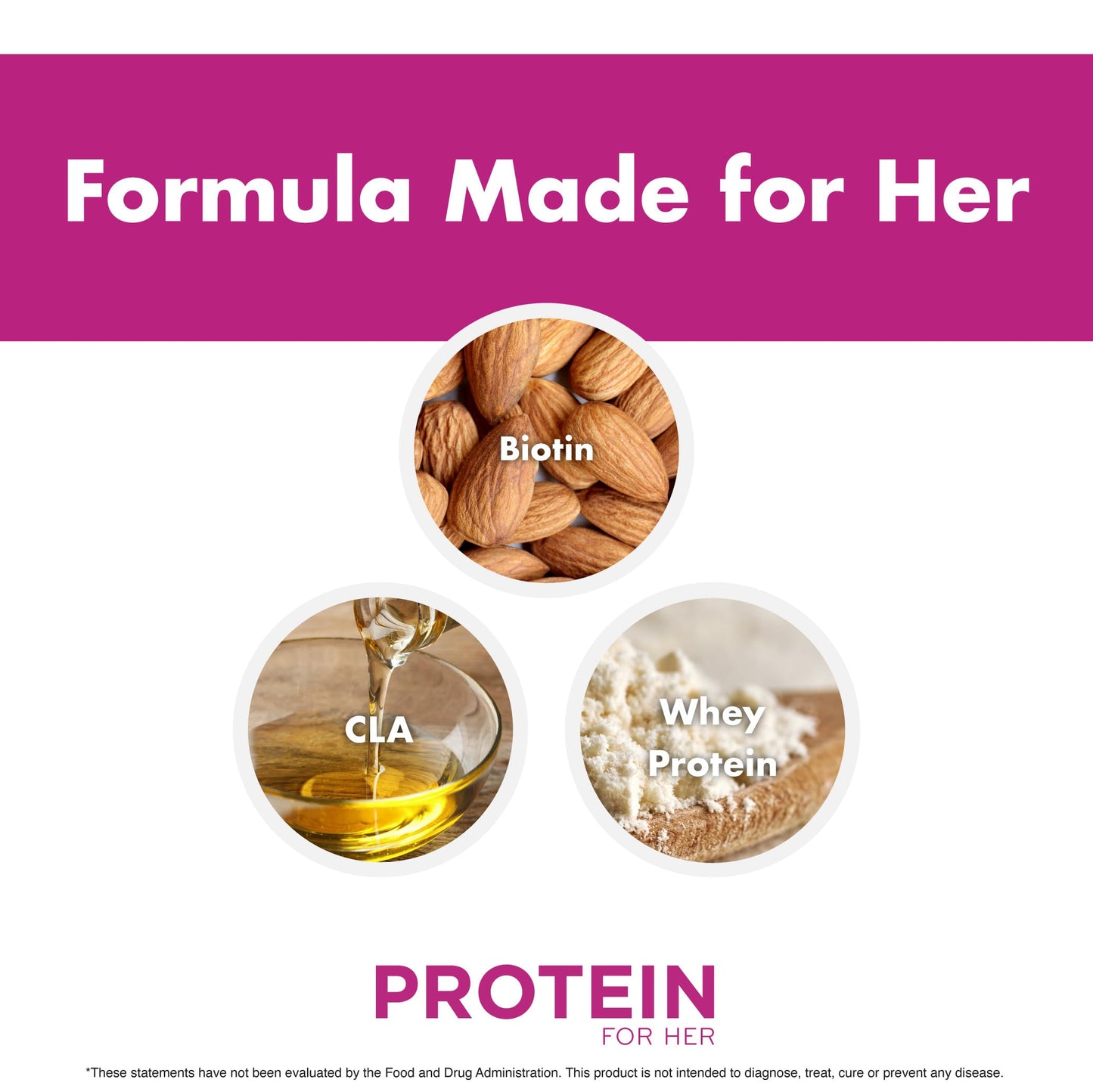 FoxyFit Protein for Her Vanilla Cupcake Whey Protein Powder with CLA and Biotin for a Healthy Glow, 29.6 Servings