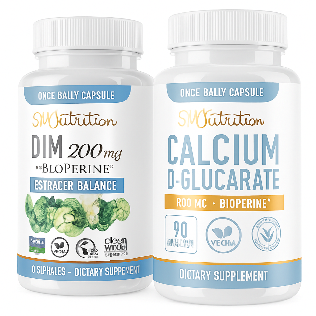 SMNutrition Calcium D-Glucarate with 200mg DIM Capsules - 150 Count