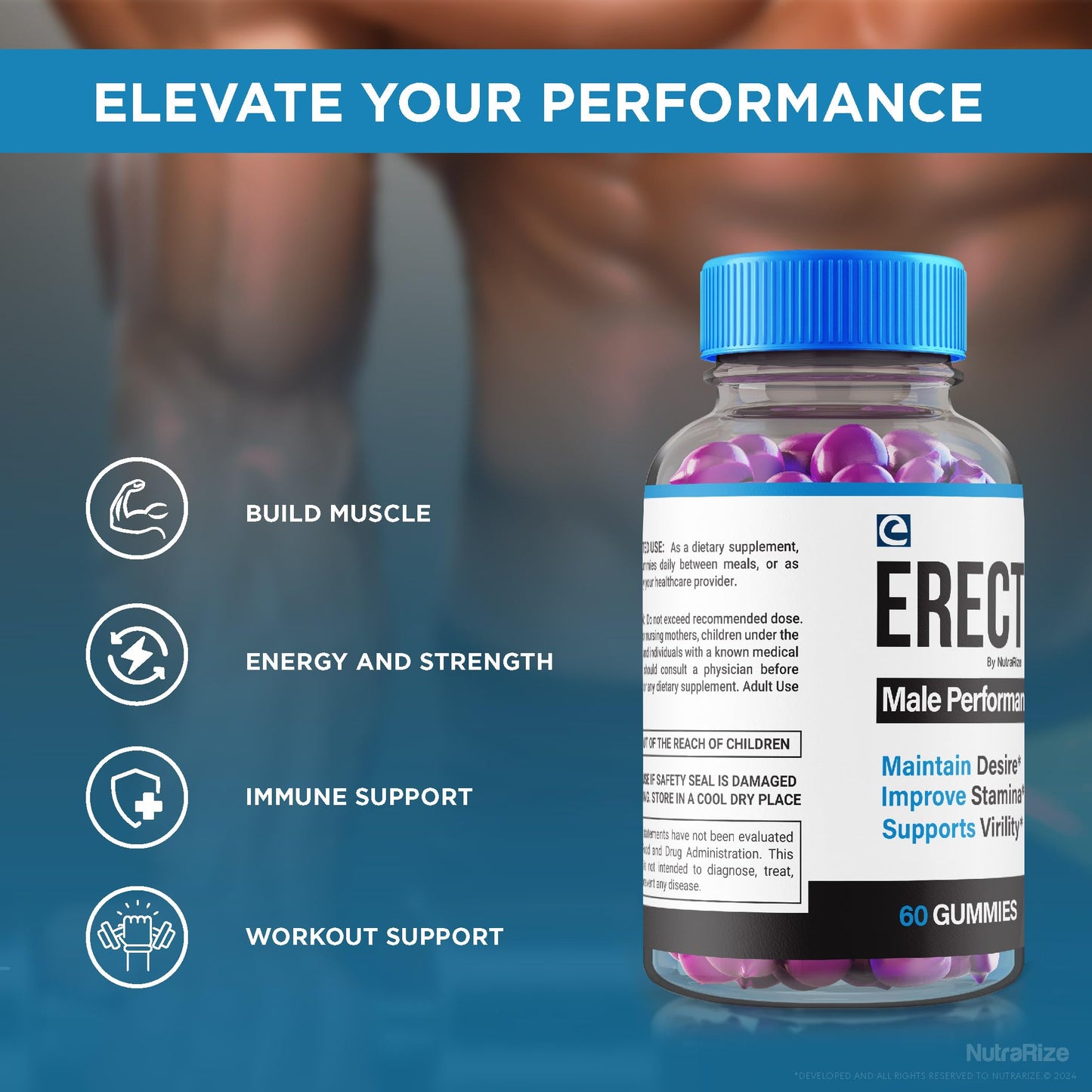 NutraRize Erectifil Gummies 1000 mg, 120 Gummies
