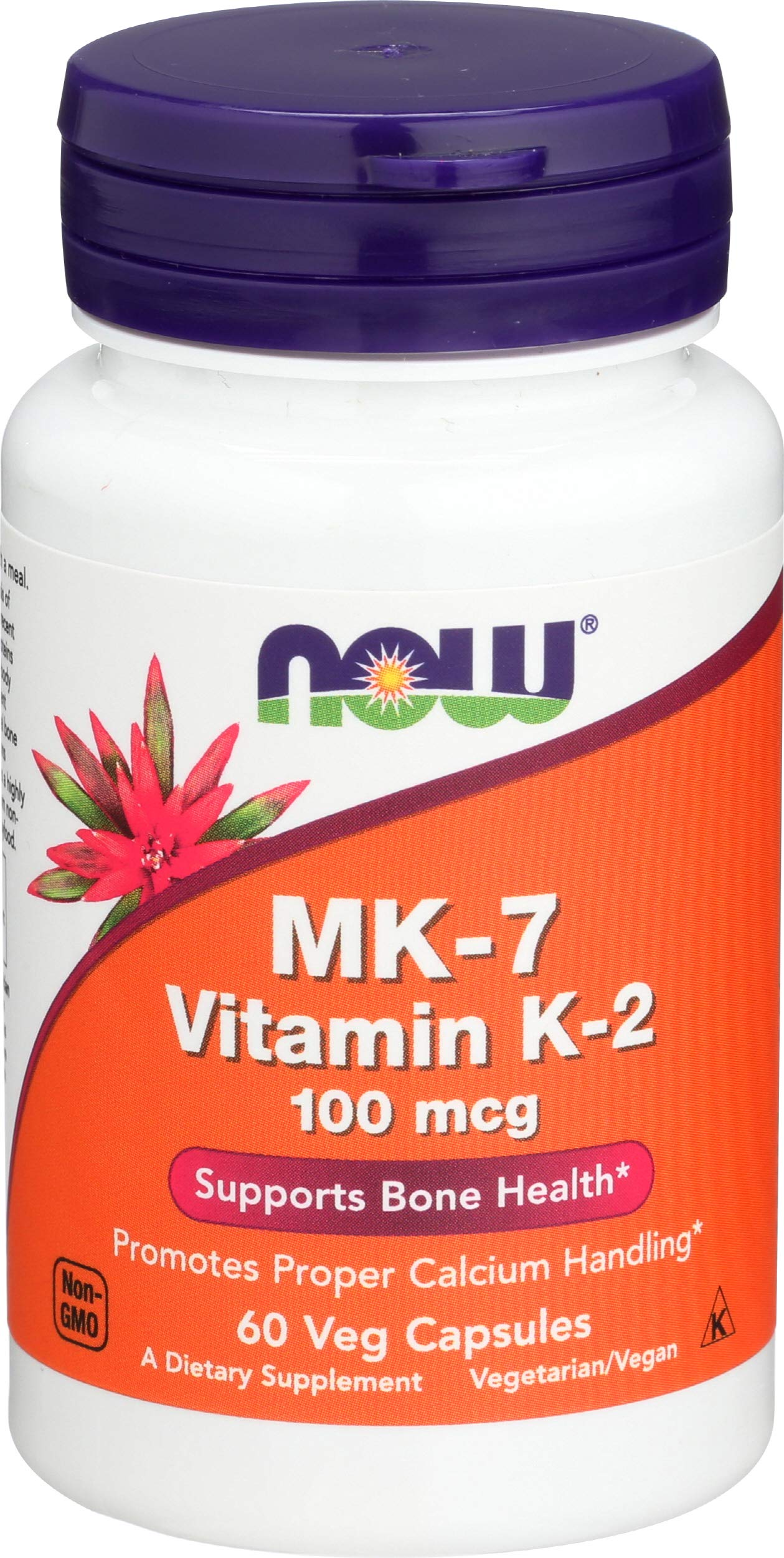 NOW Foods MK-7 Vitamin K-2 100 mcg Capsules, 60 Capsules