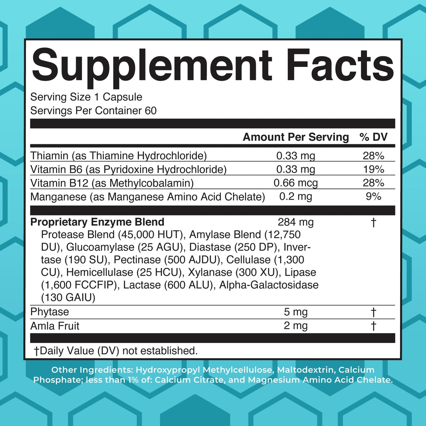 MARYRUTH'S Digestive Food Enzymes for Digestive Support 60 Capsules
