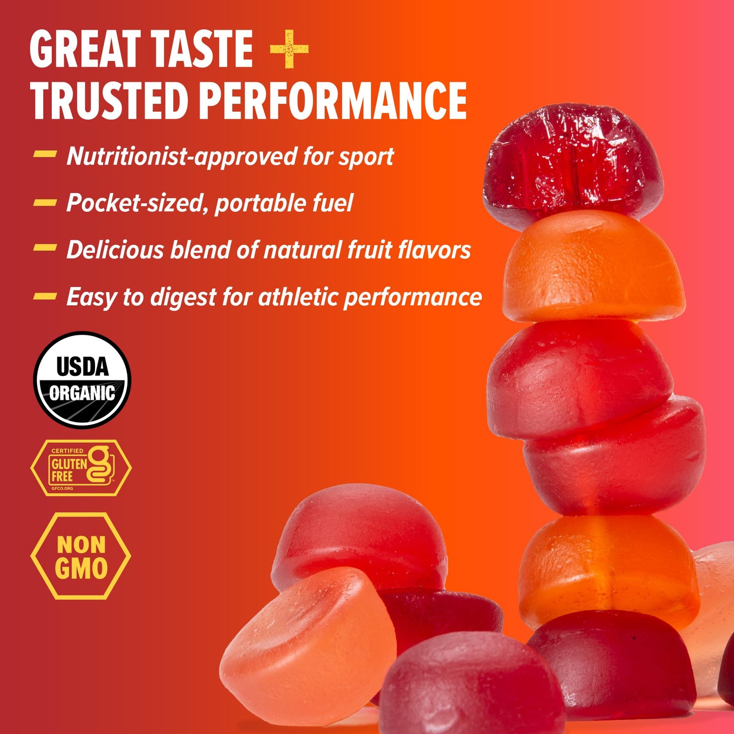 Honey Stinger Organic Fruit Smoothie Energy Chew Gummy 21.6 Ounces