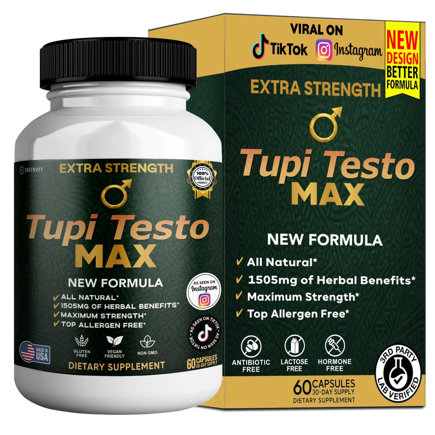 GREENVIFY Tupi Testo MAX 60 Capsules