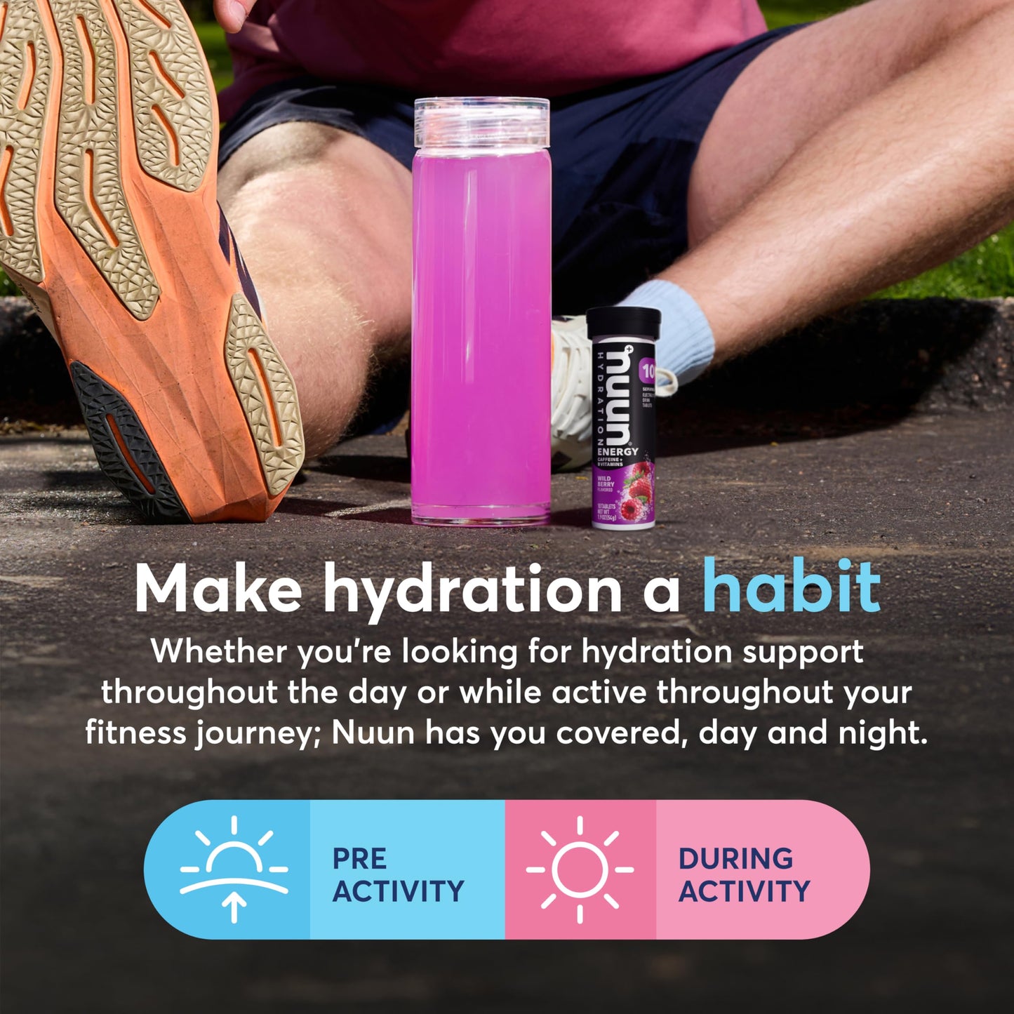 Nuun Energy Caffeine + B Vitamins Wild Berry Tablet, 80 Count