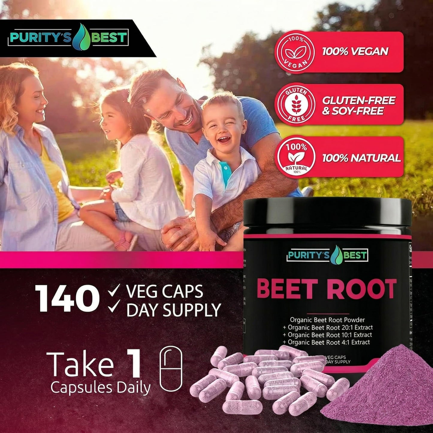 Purity`s Best Beet Root Extract Capsule 140 Count