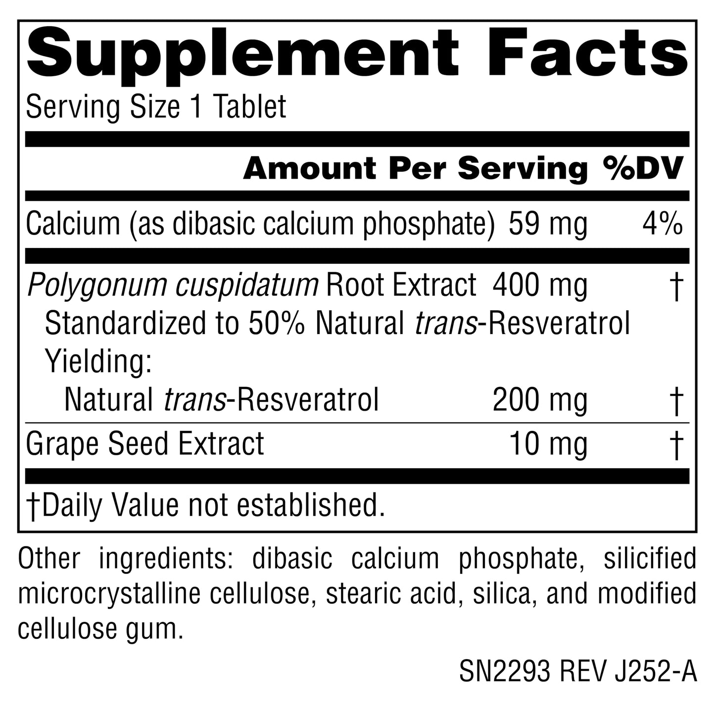 Source Naturals Resveratrol 200 mg for Heart and Healthy Aging Tablet, 60 Tablets