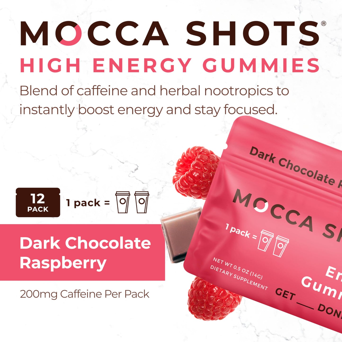 SGC Mocca Shots Caffeine Gummies 12 Count