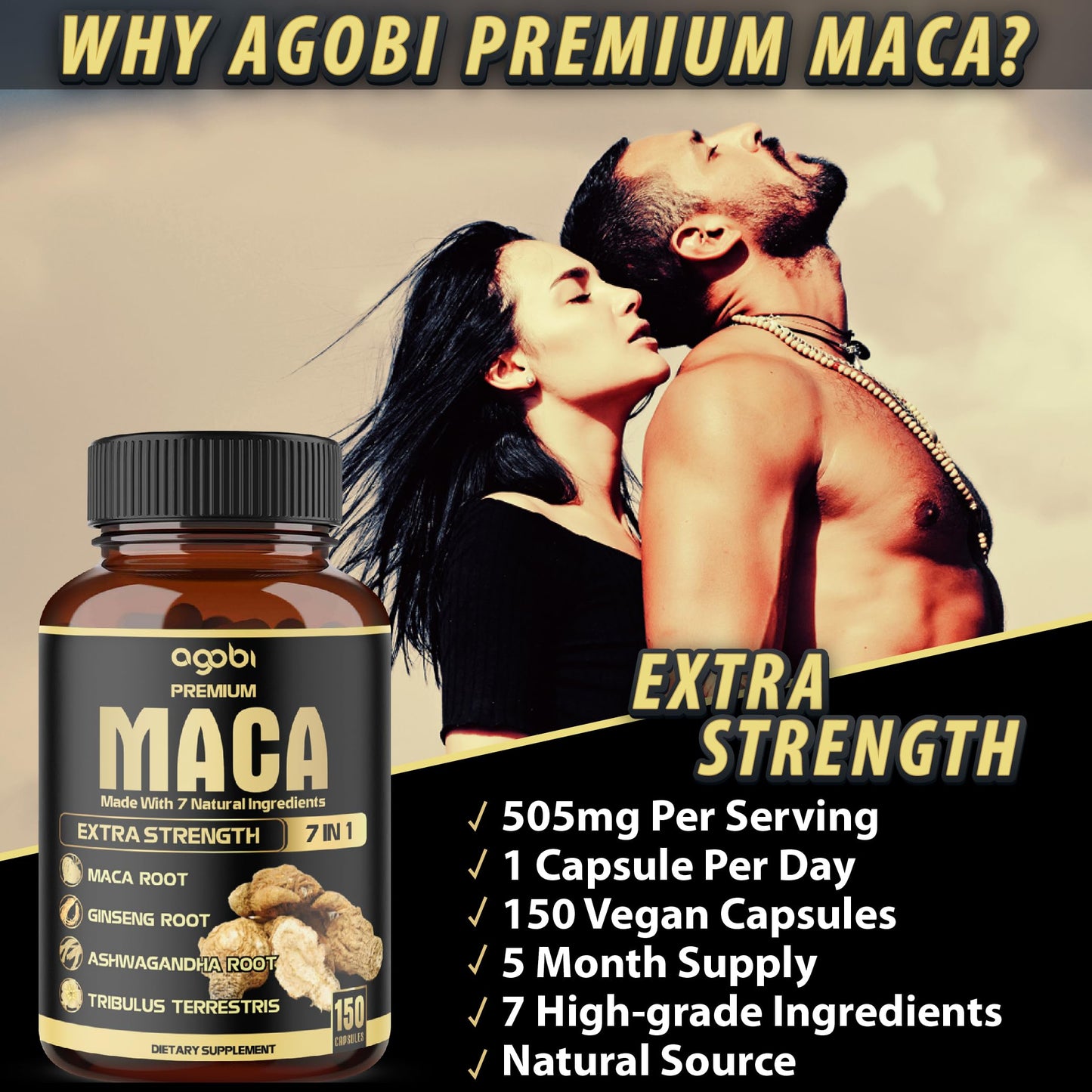 agobi 7in1 Premium Maca Root 150 Capsules