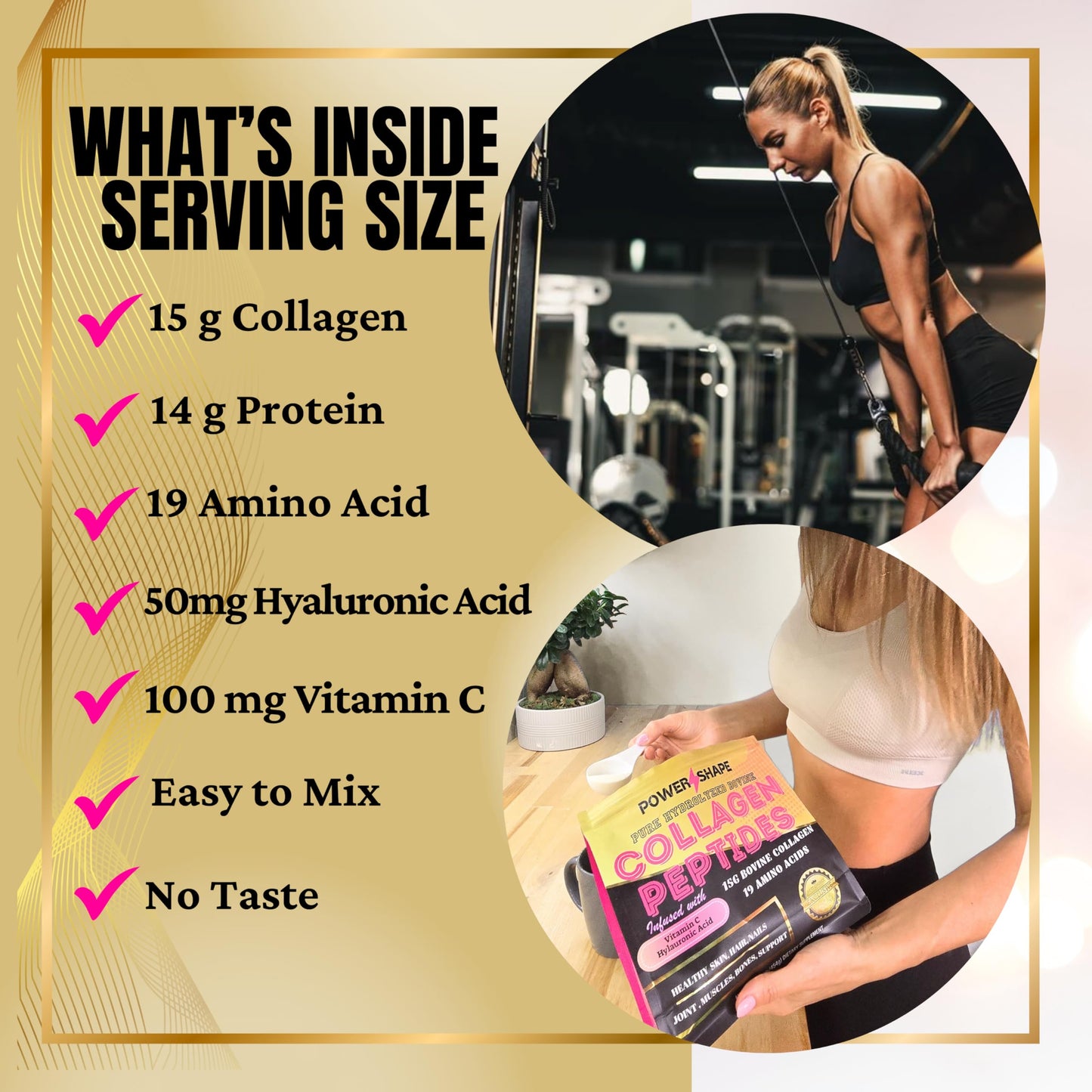 POWER SHAPE Collagen Peptides Powder, 16oz