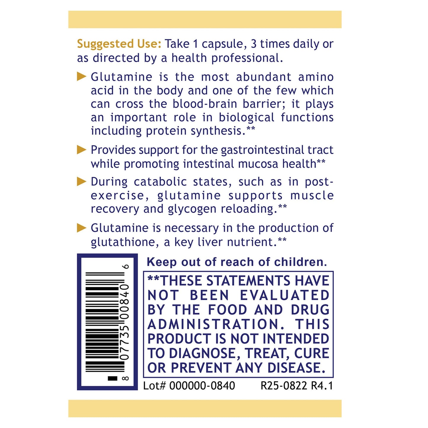 Premier Research Labs Premier Glutamine Capsule, 100 Capsules