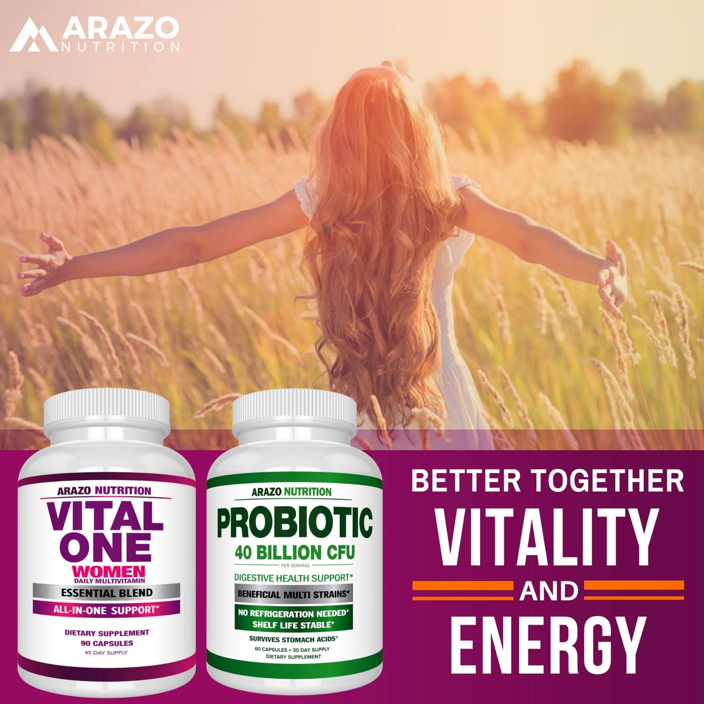 Arazo Nutrition Vital One Multivitamin for Women Capsule, 90 Capsules