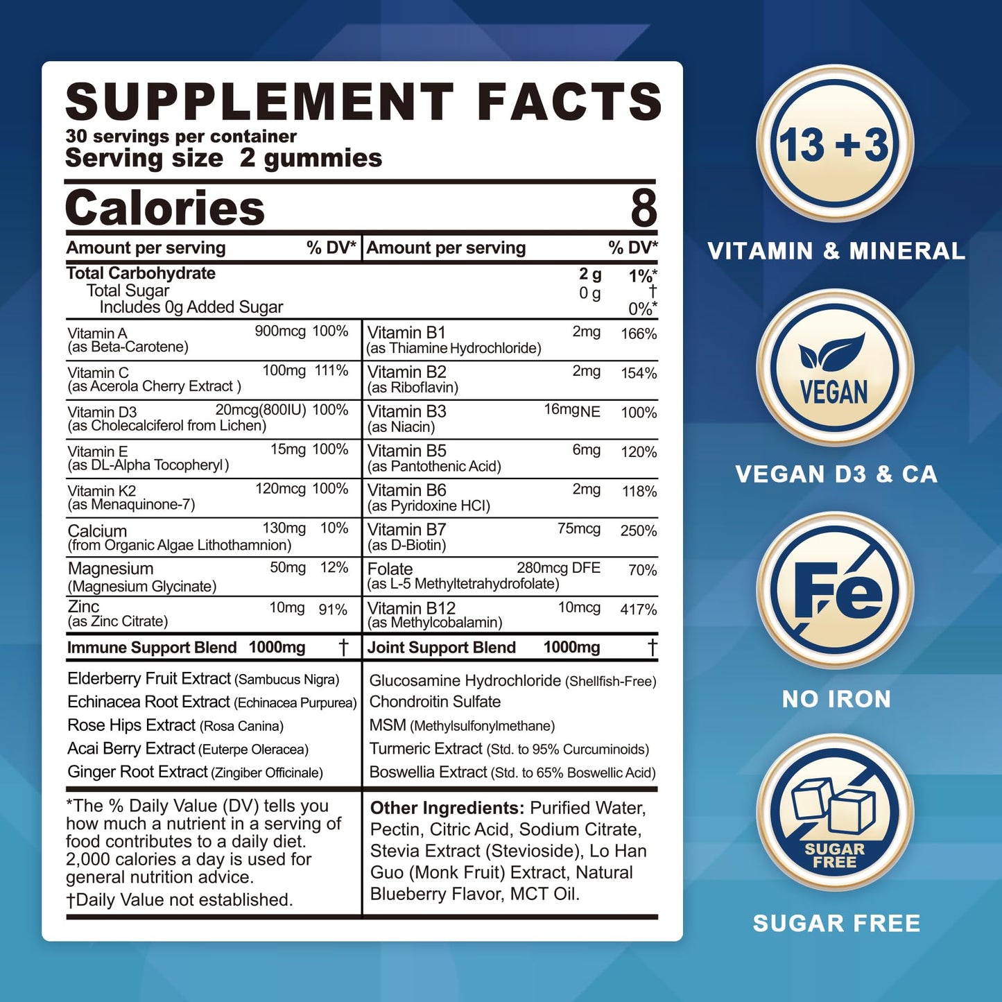 LILICARE Methylated Multivitamin Gummies 120 count