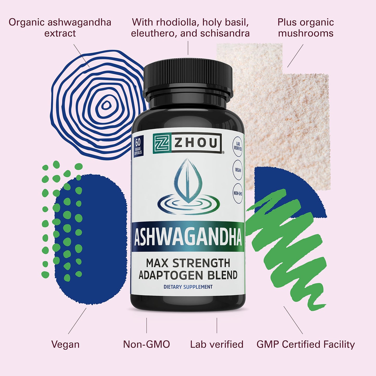 ZHOU Ashwagandha 60 Capsules