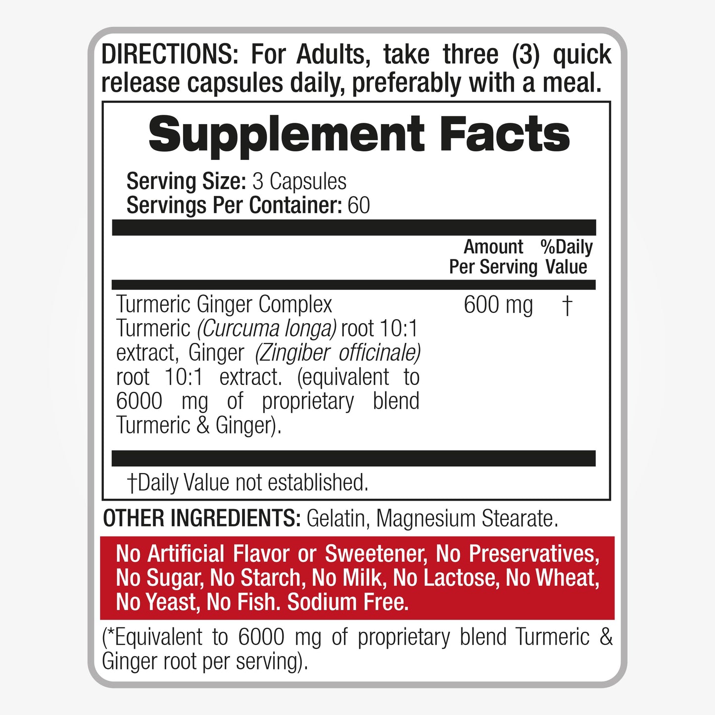 FITO MEDIC'S Turmeric and Ginger Supplement Capsule 180 Count