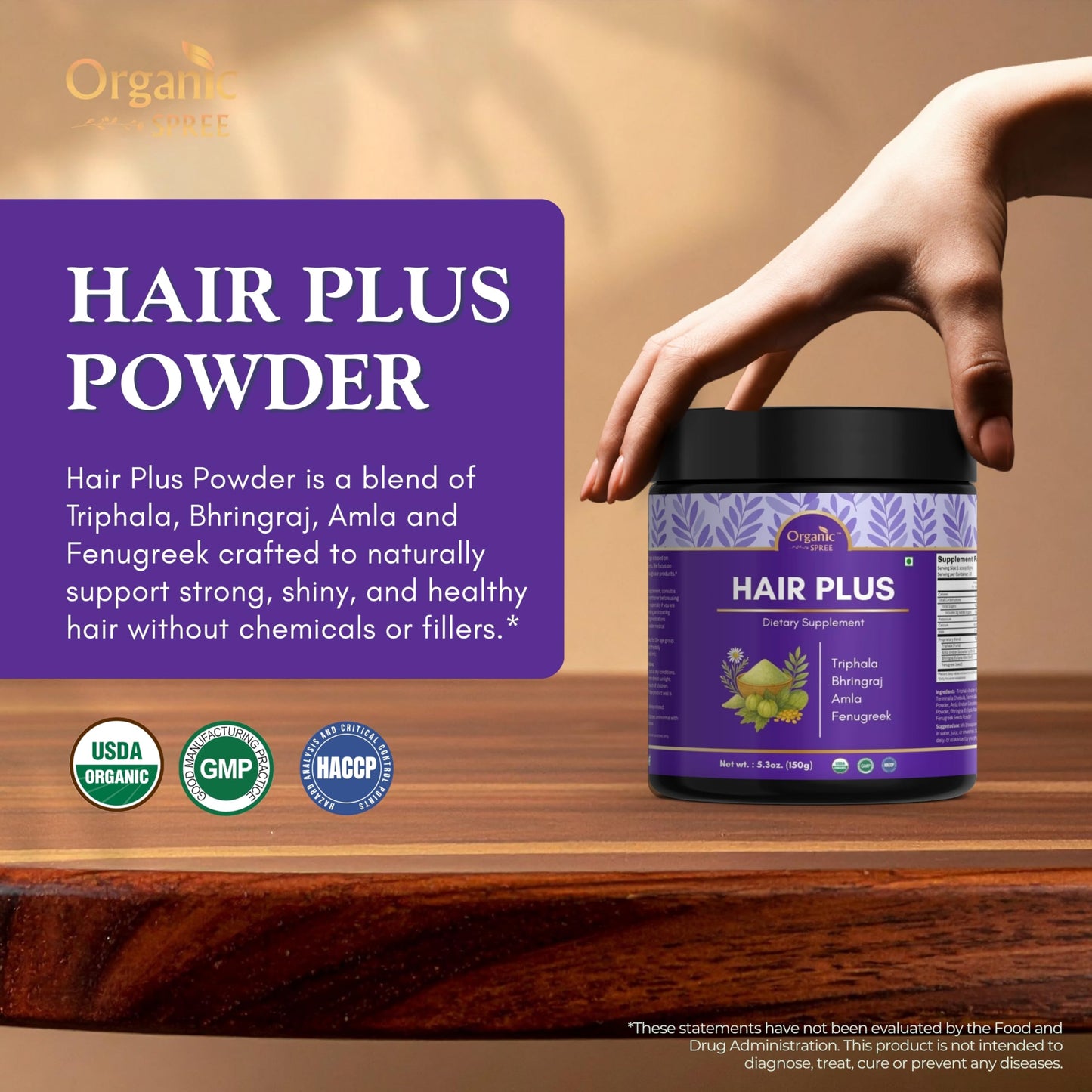Organic Spree Hair Plus Powder 5.3 oz