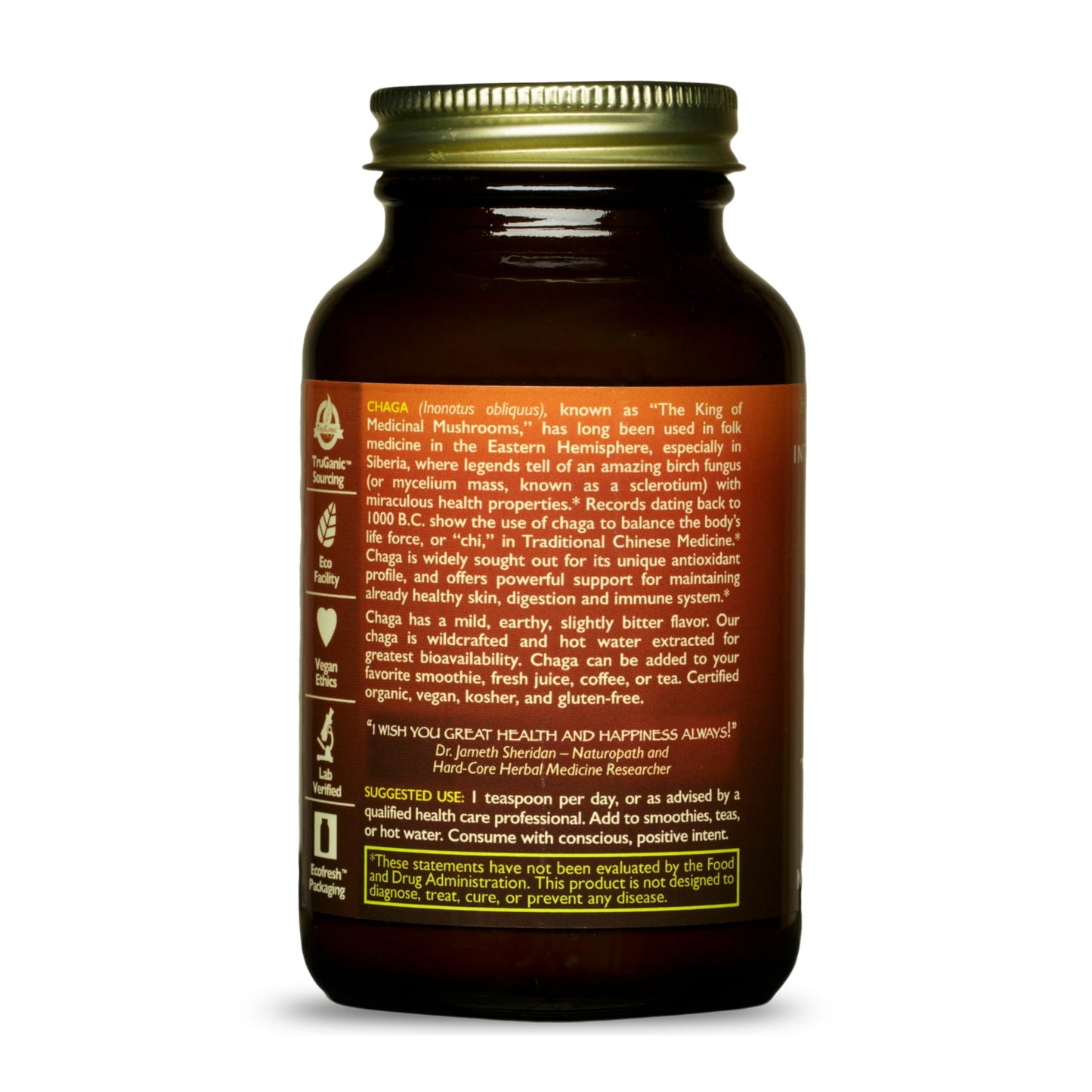 HEALTHFORCE SUPERFOODS Integrity Extracts Chaga Powder 70 Gram