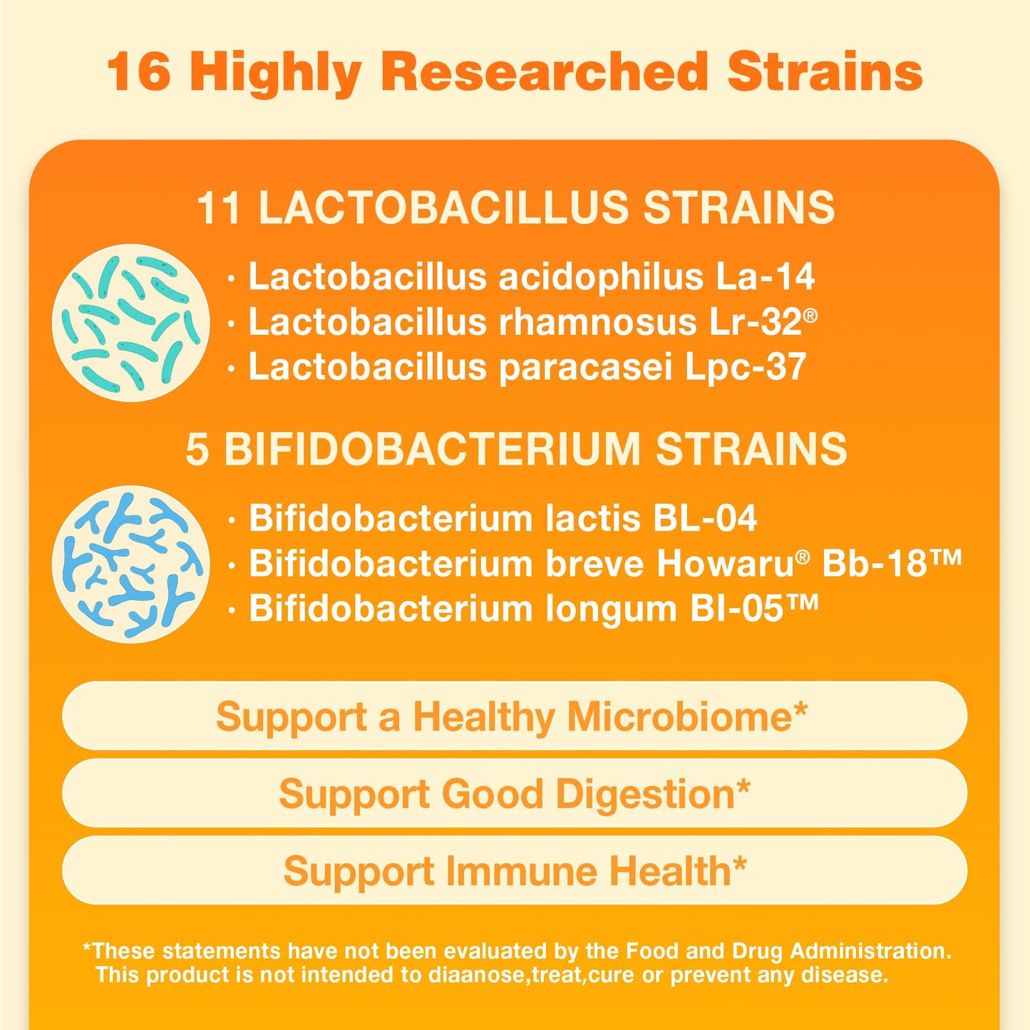Vitamin World Probiotic 16, 20 Billion CFU, 16 Strains with Prebiotic Fiber Capsules 120 Count