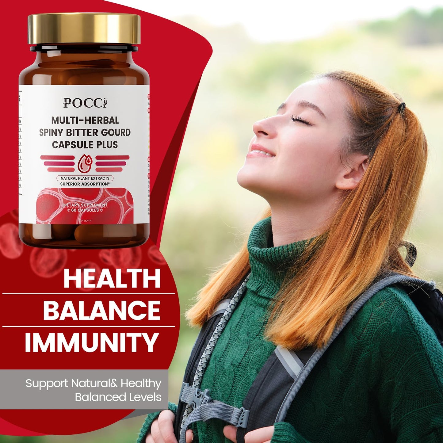 Pocci Multi-Herbal Spiny Bitter Gourd Capsule Plus 60 Capsules