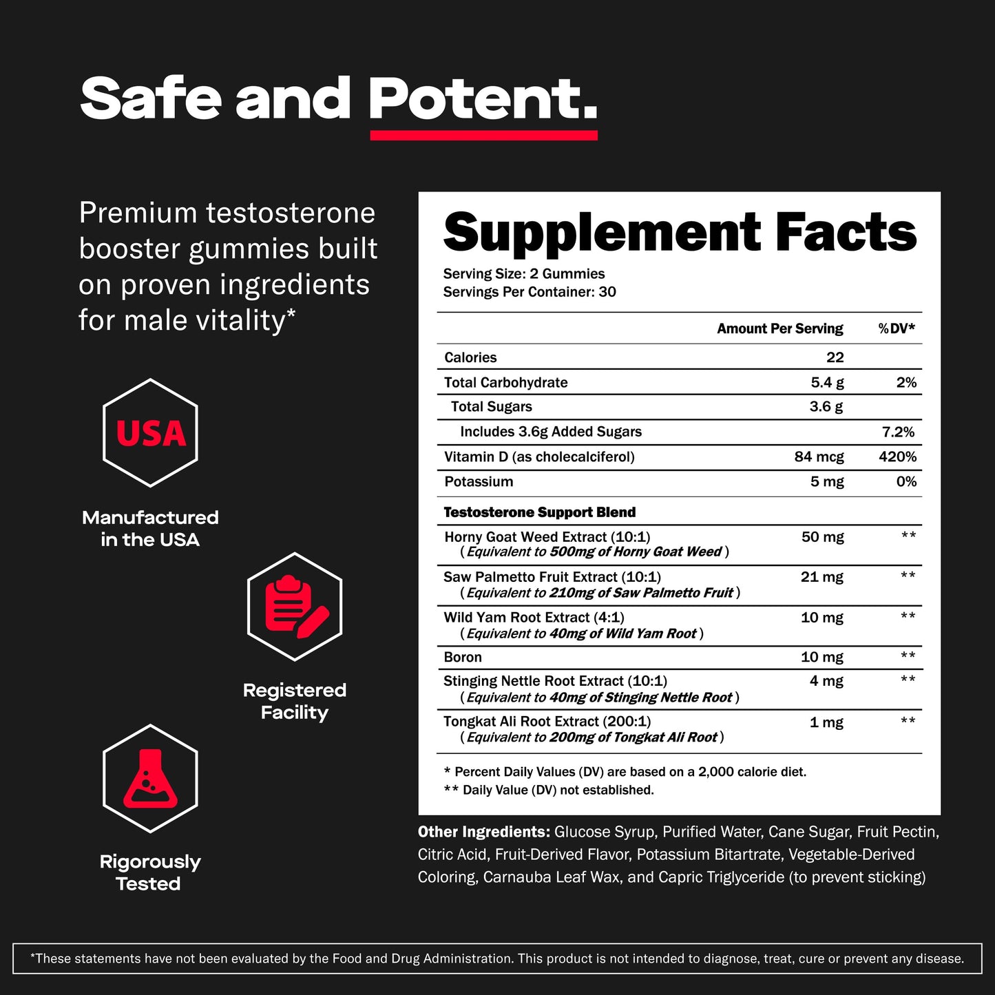 Prime Labs Prime Test Testosterone Booster Gummies for Men 60 Count