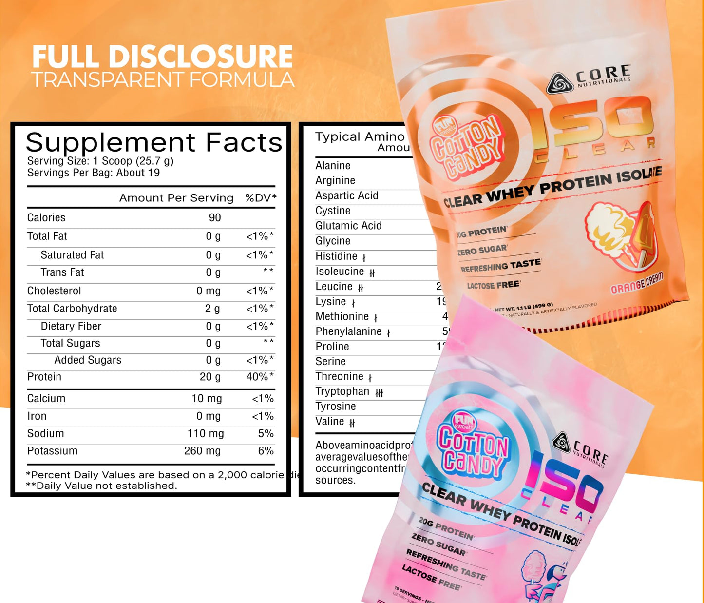 Core Nutritionals Iso Clear Whey Protein Isolate Powder, 17.6 oz