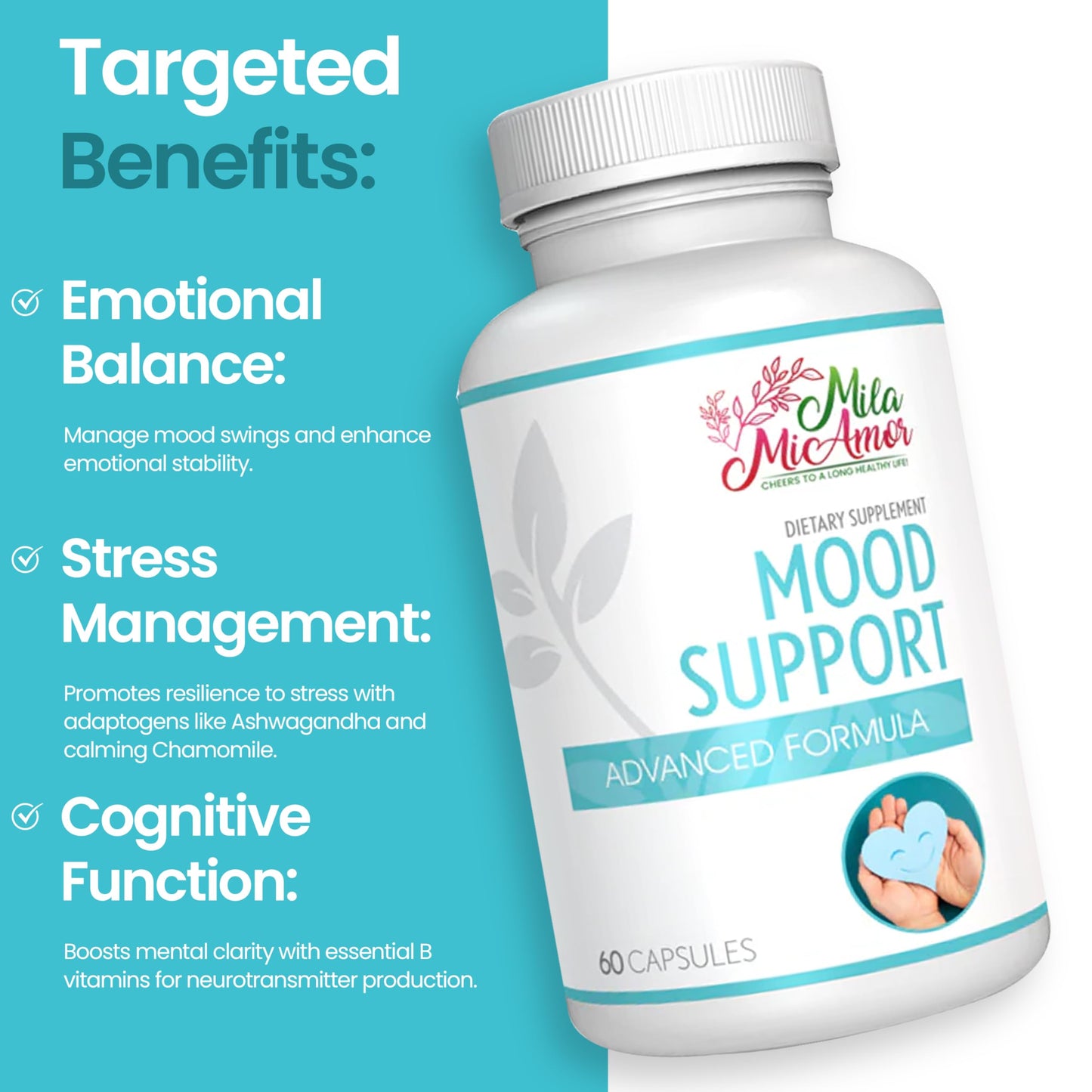 Mila Miamor Mood Support Supplement, 60 Capsules