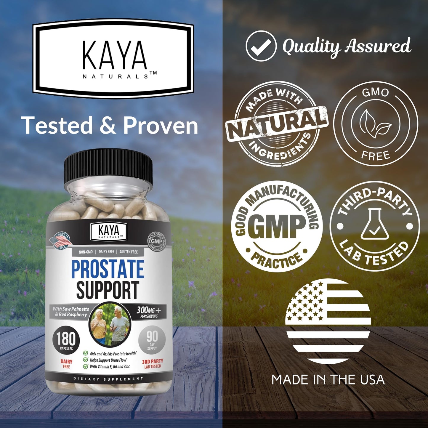 Kaya Naturals Prostate Support Capsules, 180 Count