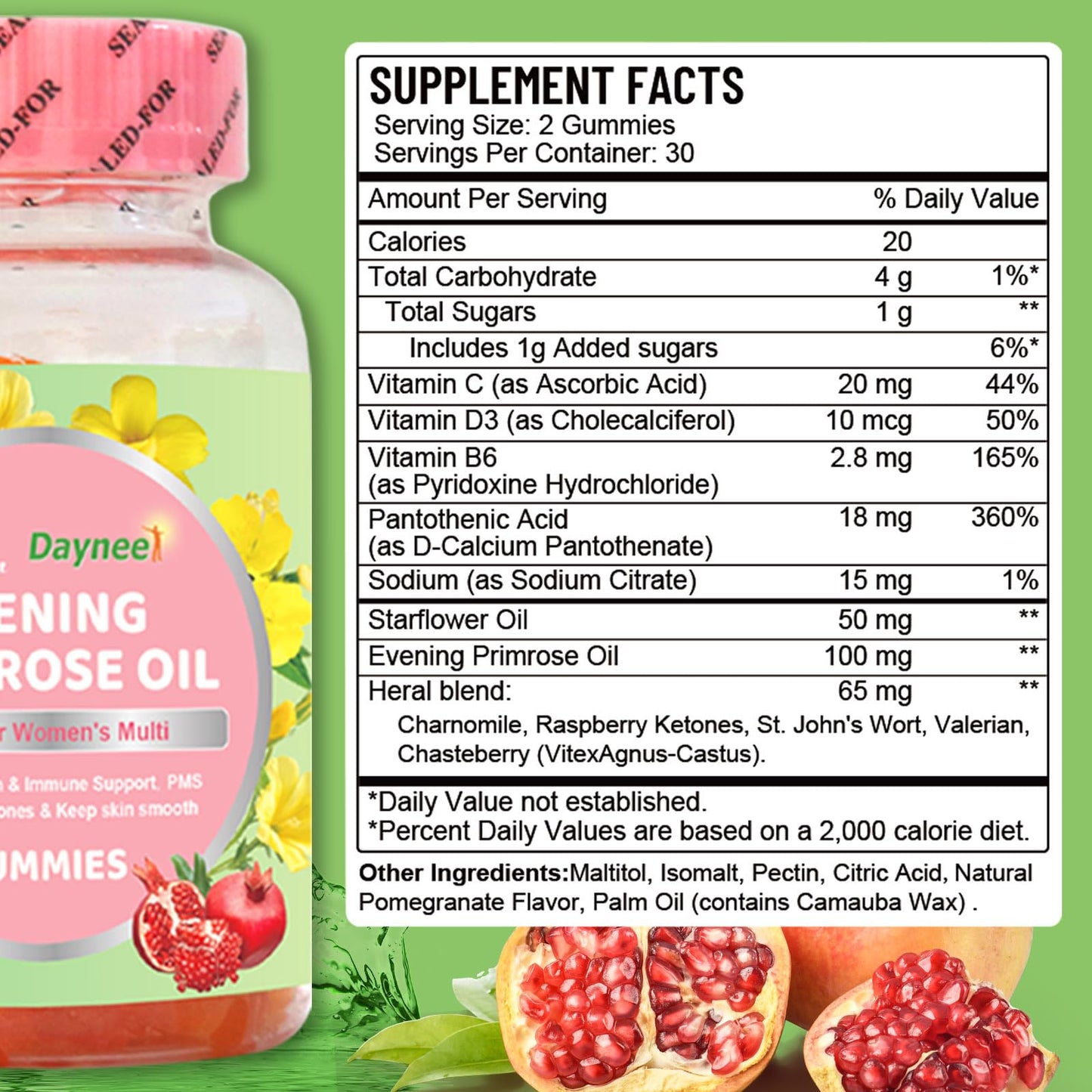 Wins Town Evening Primrose Oil Gummies for Women, 60 Count
