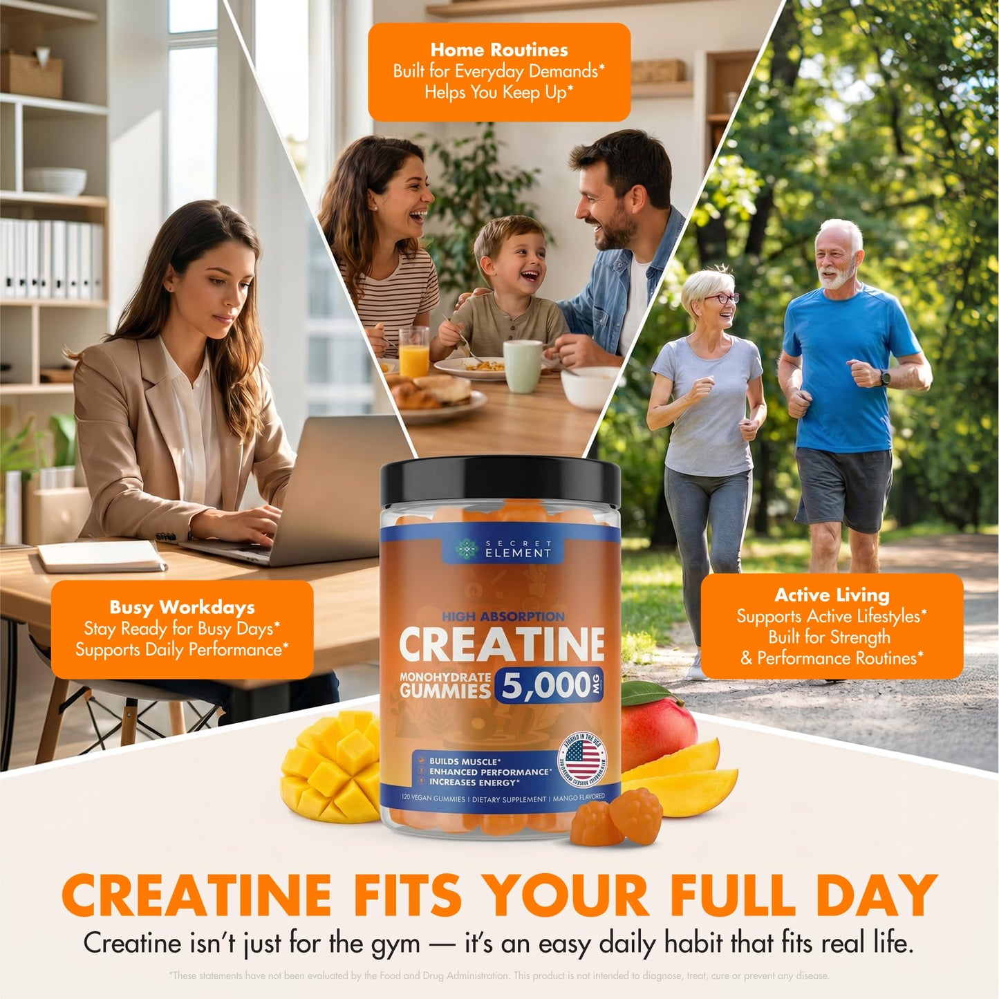 Secret Element Creatine Monohydrate Gummies 240 Gummies